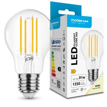 Modee LED Izzó Filament A60 10W E27 360° 4000K (1350 lumen) ERP