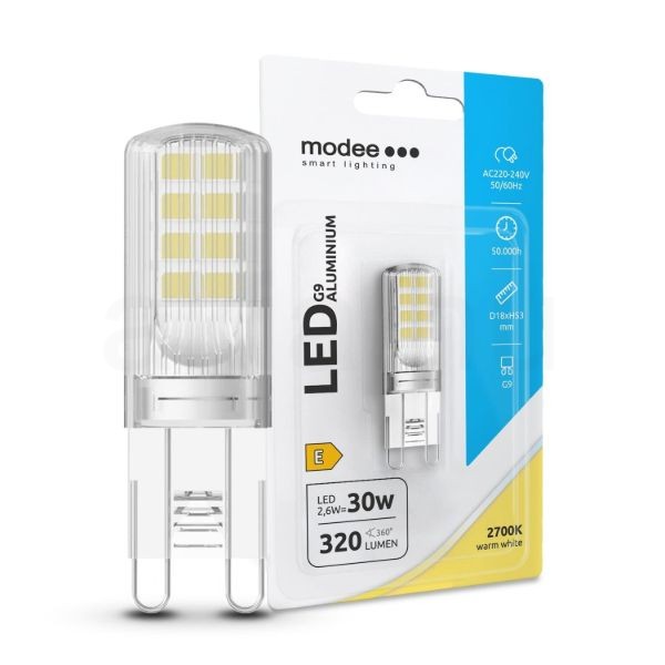 Modee Lighting LED Izzó G9 Alumínium 2,6W 2700K (320 lumen) ERP B1