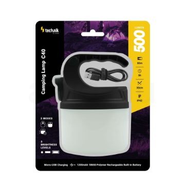 Technik Kempinglámpa C40 (akkumulátoros) LM/XPE LED + micro USB (350 lumen)